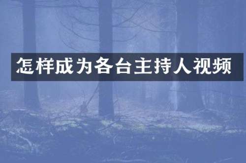 怎样成为各台主持人视频