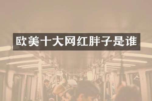 欧美十大网红胖子是谁