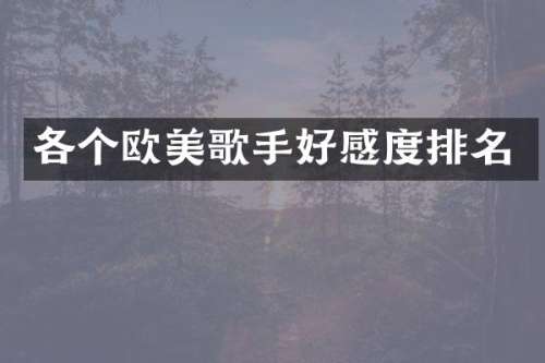各个欧美歌手好感度排名