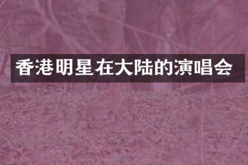 香港明星在大陆的演唱会