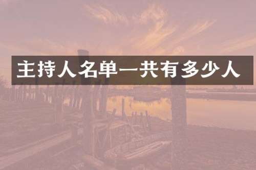 主持人名单一共有多少人