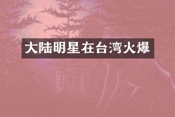 大陆明星在台湾火爆