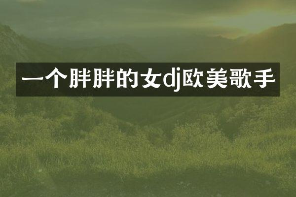 一个胖胖的女dj欧美歌手