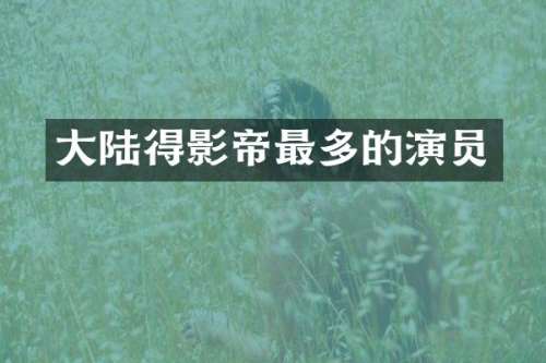 大陆得影帝最多的演员