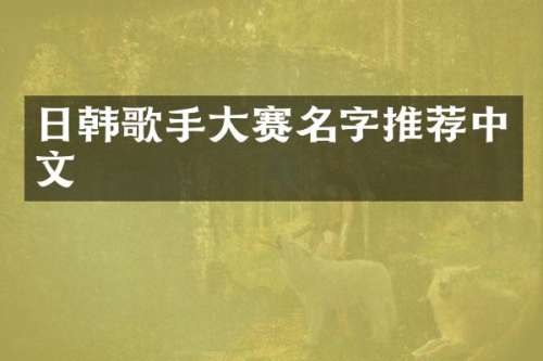 日韩歌手大赛名字推荐中文