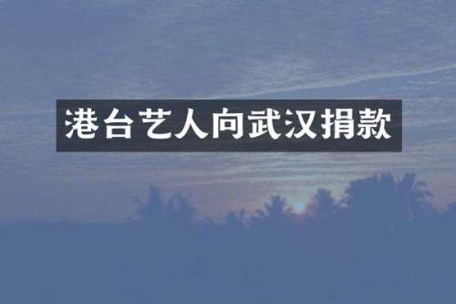 港台艺人向武汉捐款