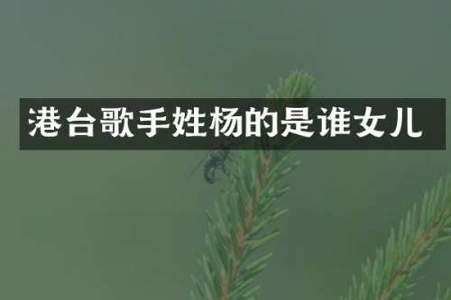 港台歌手姓杨的是谁女儿