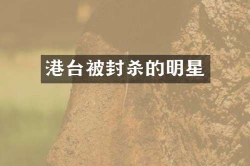 港台被封杀的明星