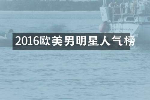 2016欧美男明星人气榜
