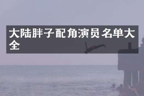 大陆胖子配角演员名单大全