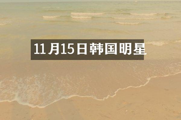 11月15日韩国明星
