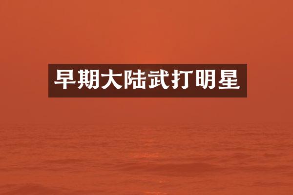 早期大陆武打明星