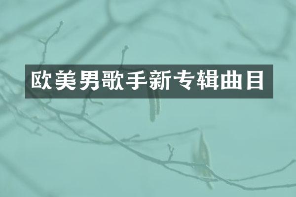 欧美男歌手新专辑曲目
