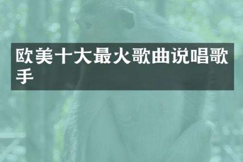 欧美十大最火歌曲说唱歌手