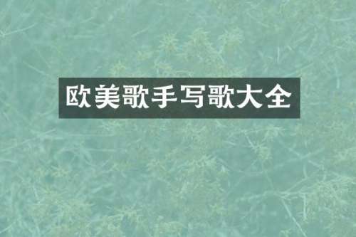 欧美歌手写歌大全