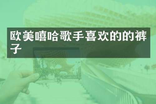 欧美嘻哈歌手喜欢的的裤子