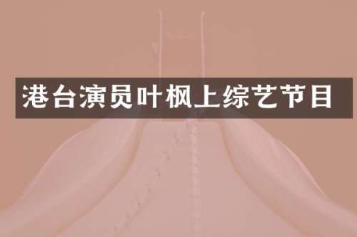 港台演员叶枫上综艺节目