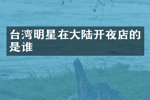 台湾明星在大陆开夜店的是谁