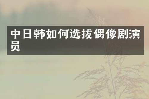 中日韩如何选拔偶像剧演员