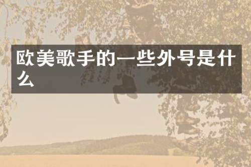 欧美歌手的一些外号是什么