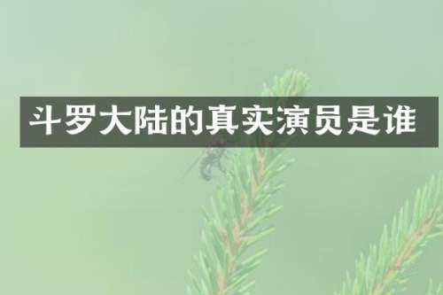 斗罗大陆的真实演员是谁