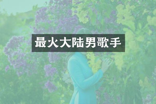 最火大陆男歌手