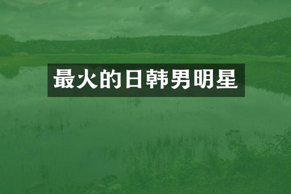 最火的日韩男明星