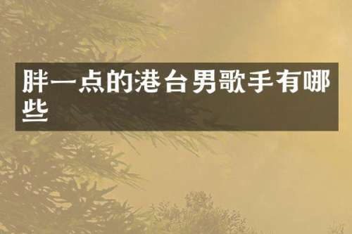 胖一点的港台男歌手有哪些
