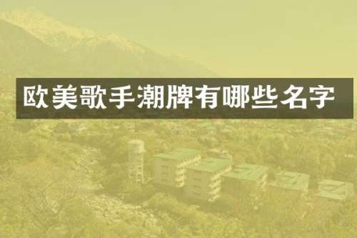 欧美歌手潮牌有哪些名字
