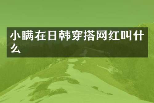 小瞒在日韩穿搭网红叫什么