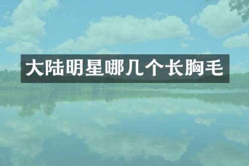 大陆明星哪几个长毛
