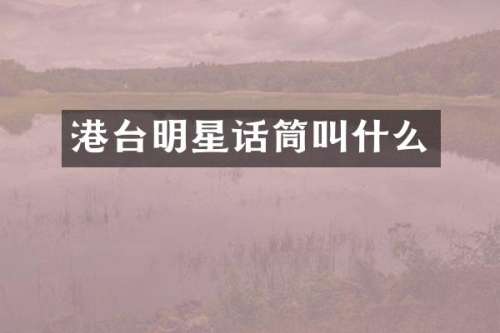 港台明星话筒叫什么