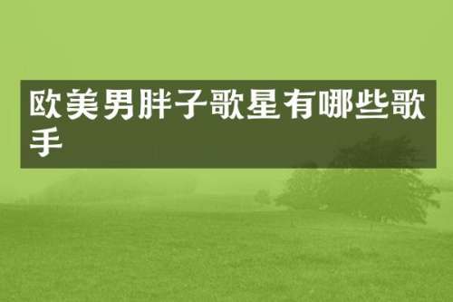 欧美男胖子歌星有哪些歌手