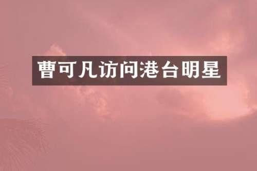 曹可凡访问港台明星
