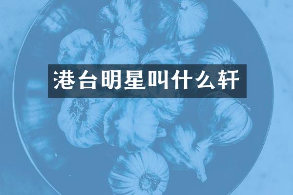 港台明星叫什么轩