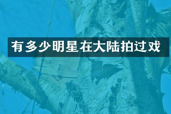 有多少明星在大陆拍过戏
