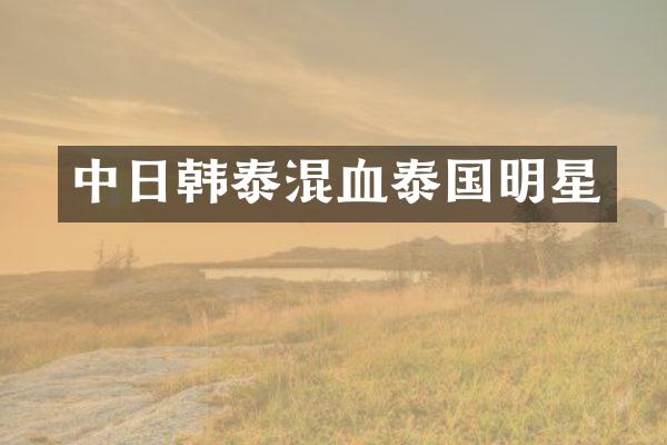中日韩泰混血泰国明星