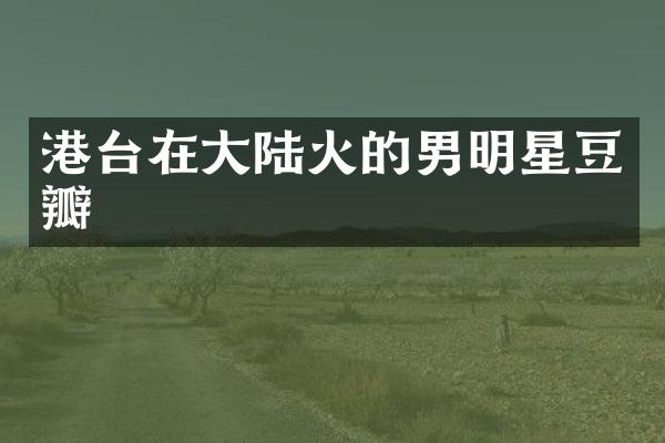 港台在大陆火的男明星豆瓣