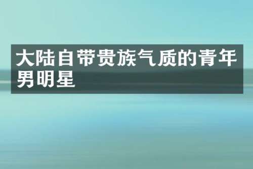大陆自带贵族气质的青年男明星