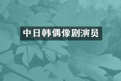中日韩偶像剧演员