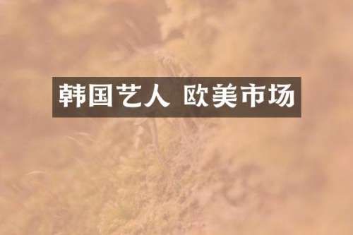 韩国艺人 欧美市场