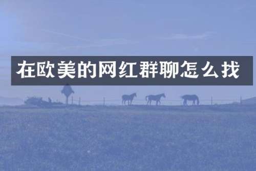 在欧美的网红群聊怎么找