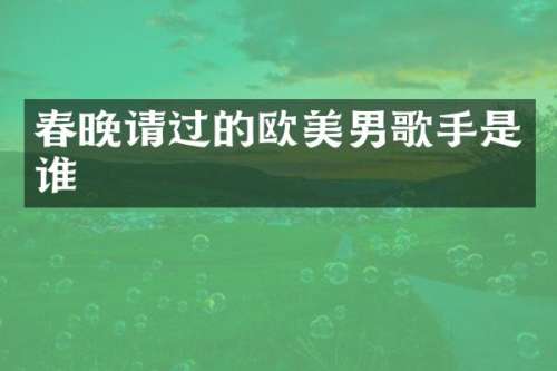 请过的欧美男歌手是谁