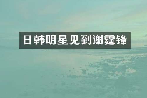 日韩明星见到谢霆锋