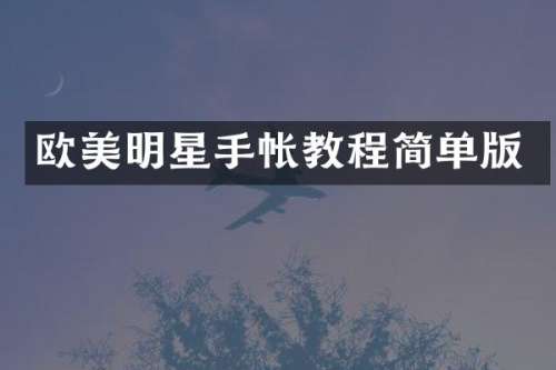 欧美明星手帐教程简单版