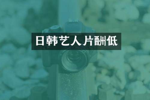 日韩艺人片酬低