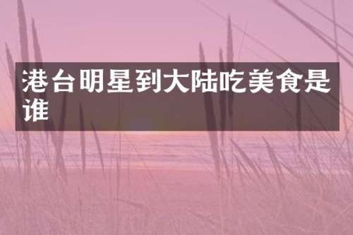 港台明星到大陆吃美食是谁