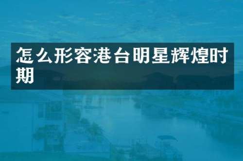 怎么形容港台明星辉煌时期