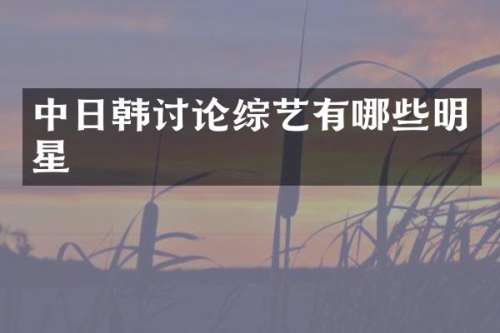 中日韩讨论综艺有哪些明星