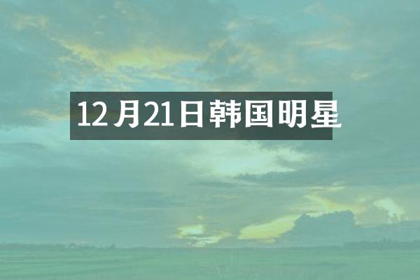 12月21日韩国明星